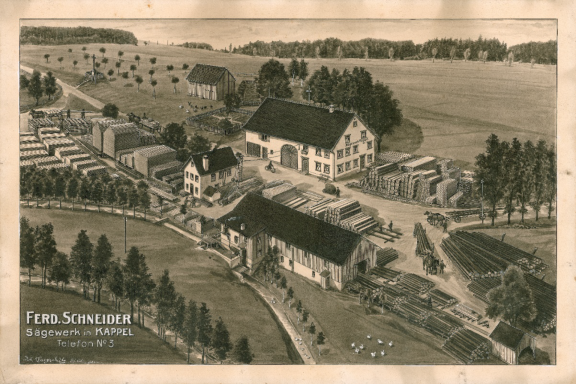 Gründung des Sägewerks in Kappel von Ferdinand Scheider 1911.